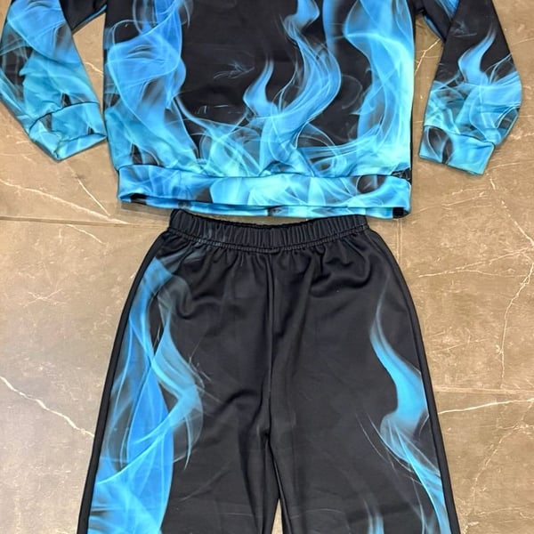 Shein Hoodie And Sweatpants Set Size 9Y Blue Flame (179)
