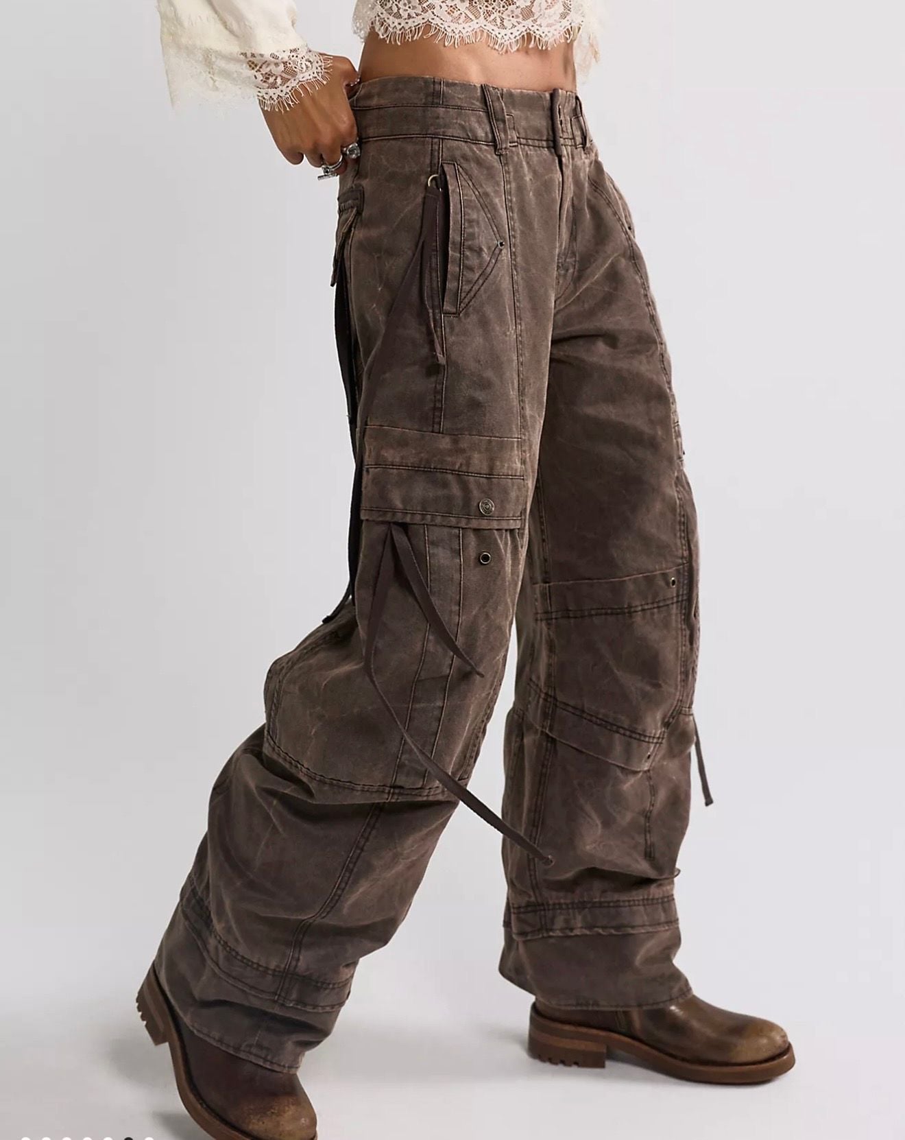 Free People Murray Flight Pants Brown Cargo’s Size 8 5