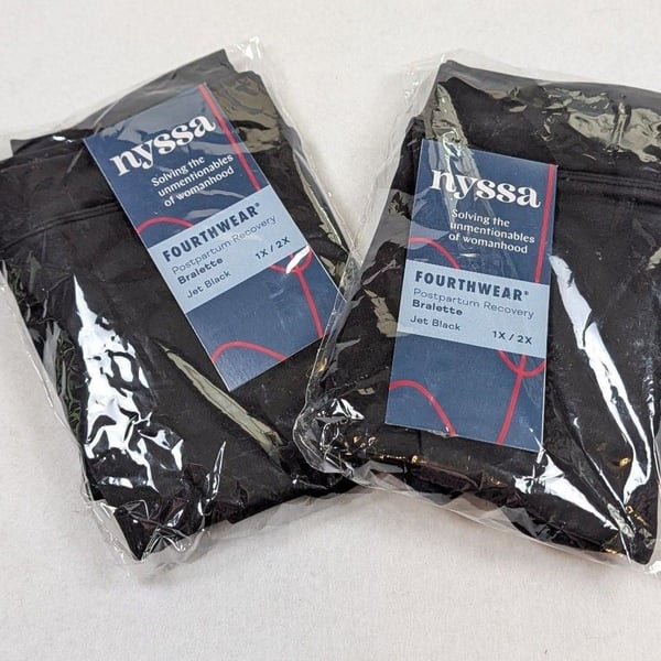 NWT Nyssa Fourthwear Postpartum Recovery Bralette Jet Black Size 1X/2X - Lot of 2