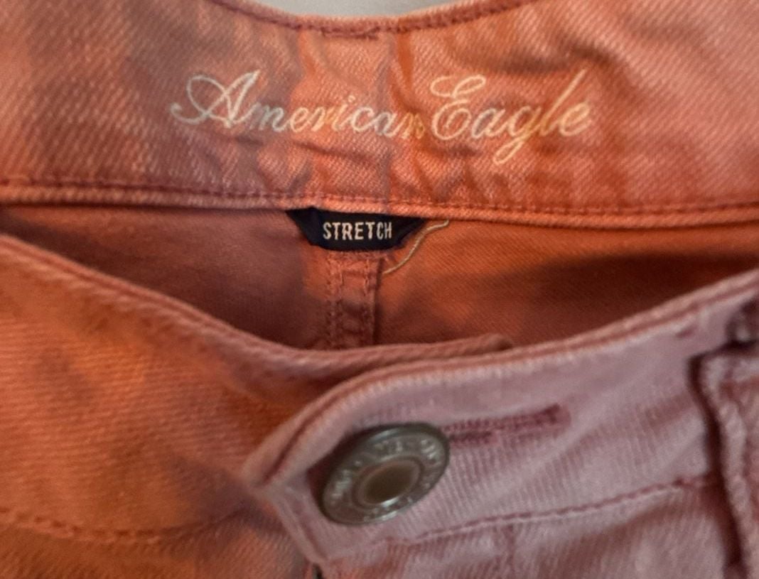 American Eagle Stretch Skinny Pink Faded Jeans Size 8 4