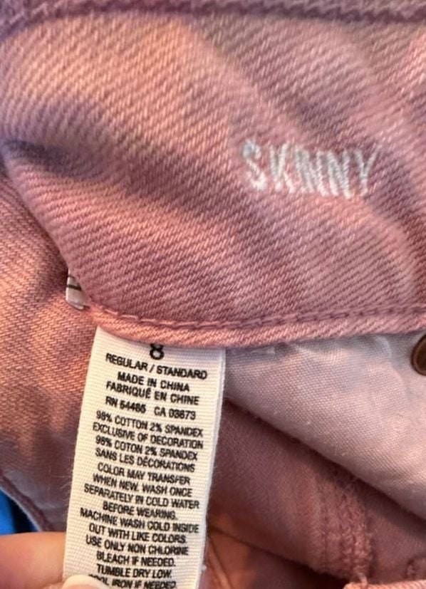 American Eagle Stretch Skinny Pink Faded Jeans Size 8 6