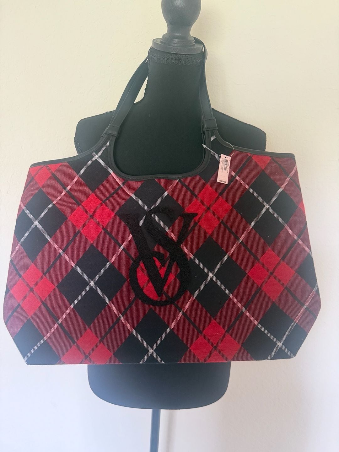 Victoria's Secret Red Plaid Tote Bag 3