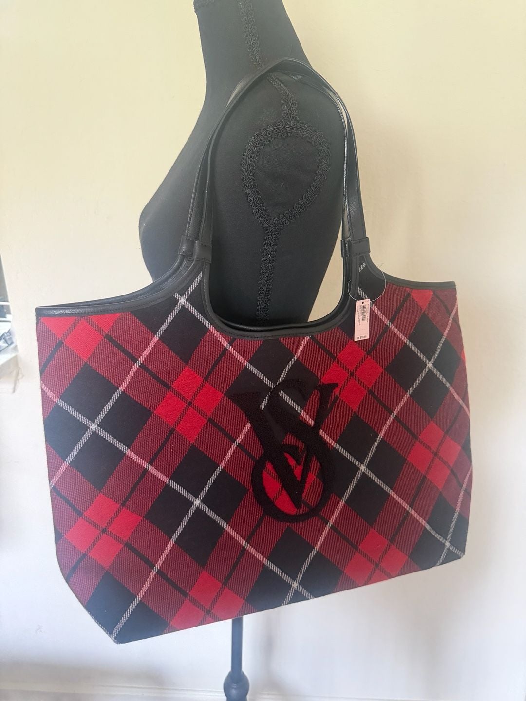 Victoria's Secret Red Plaid Tote Bag 7