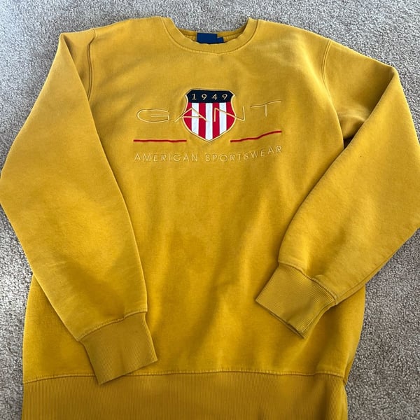Gant 1949 American Sportswear Sweatshirt Crewneck Size XXL Mustard Yellow