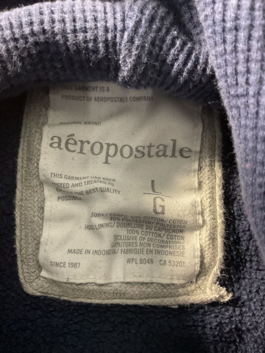 Aeropostale Navy Blue Zip Up Hoodie Embroidered Floral Y2K Grunge 4
