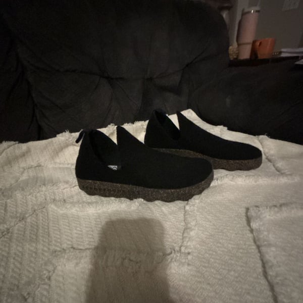 Asportuguesas City Slip-On Shoes Size 40 Black Wool Felt Cork Sole us size 9