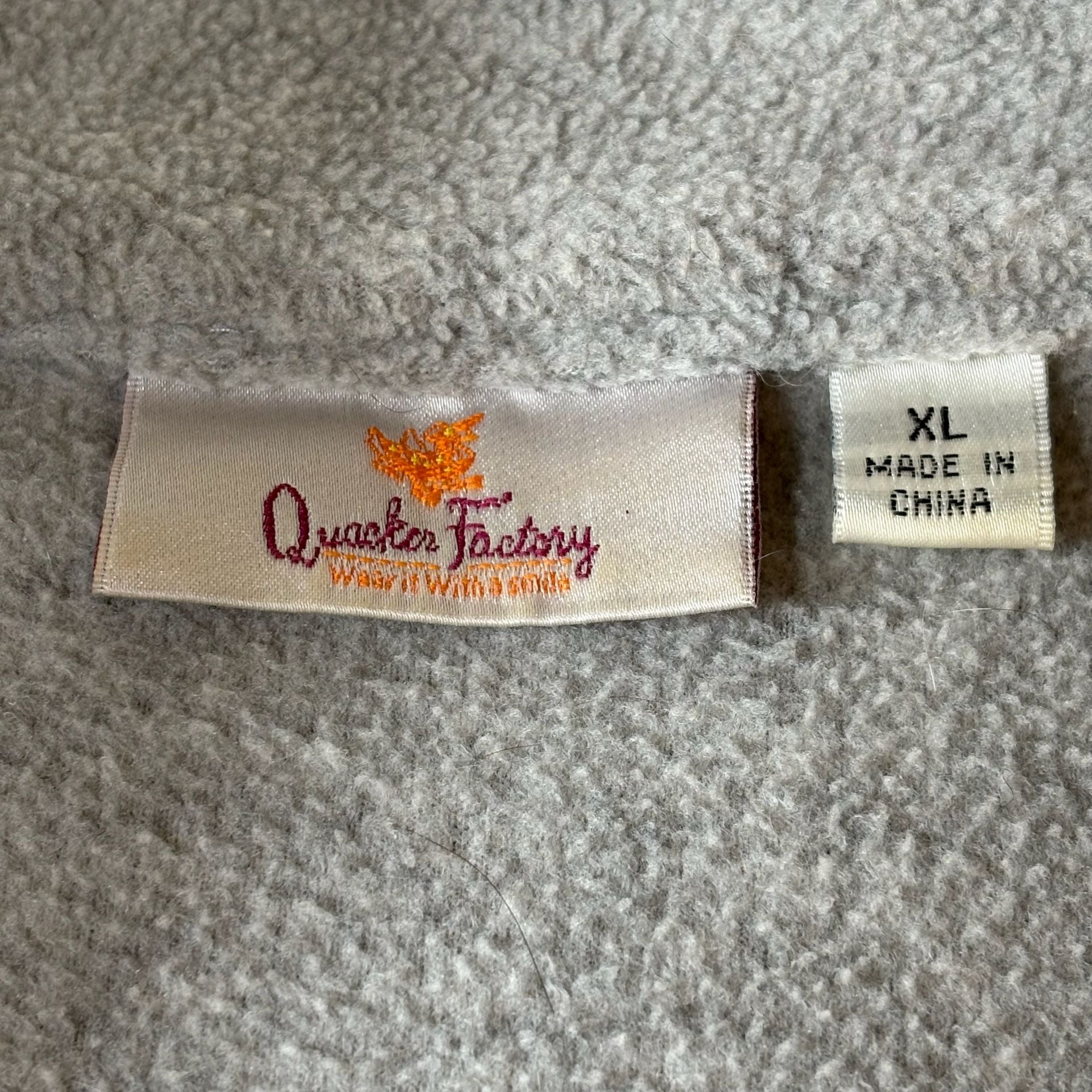 Quacker Factory Quarter Zip Fleece Sweatshirt XL Gray Rhinestone 6