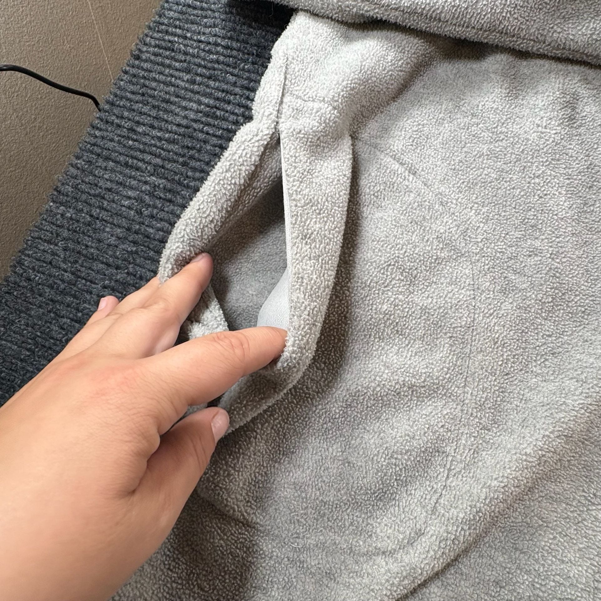 Quacker Factory Quarter Zip Fleece Sweatshirt XL Gray Rhinestone 8