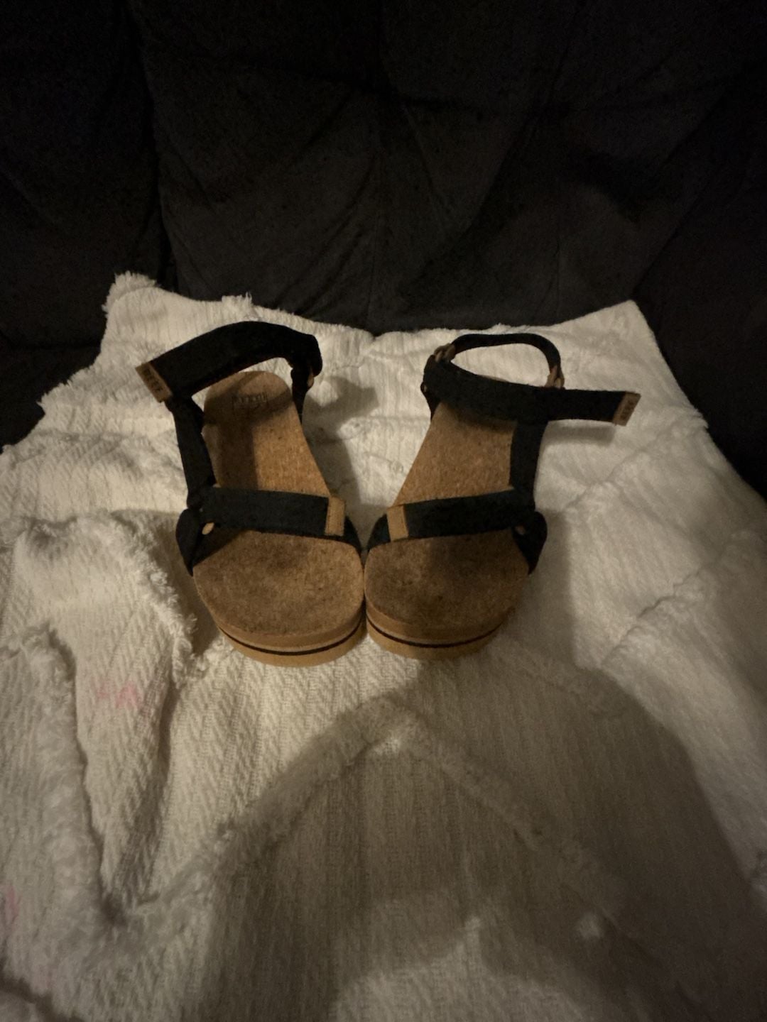 Reef Cushion Rem Hi Size 7 Black Tan Platform Sandals 2