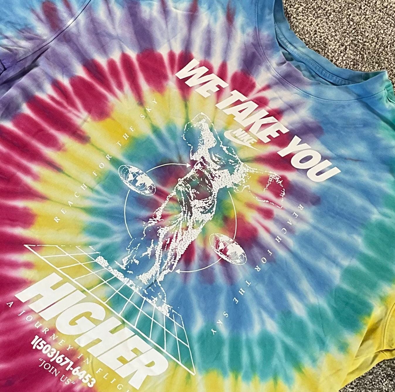 Nike We Take You Higher Tie Dye T-Shirt Size Medium 2