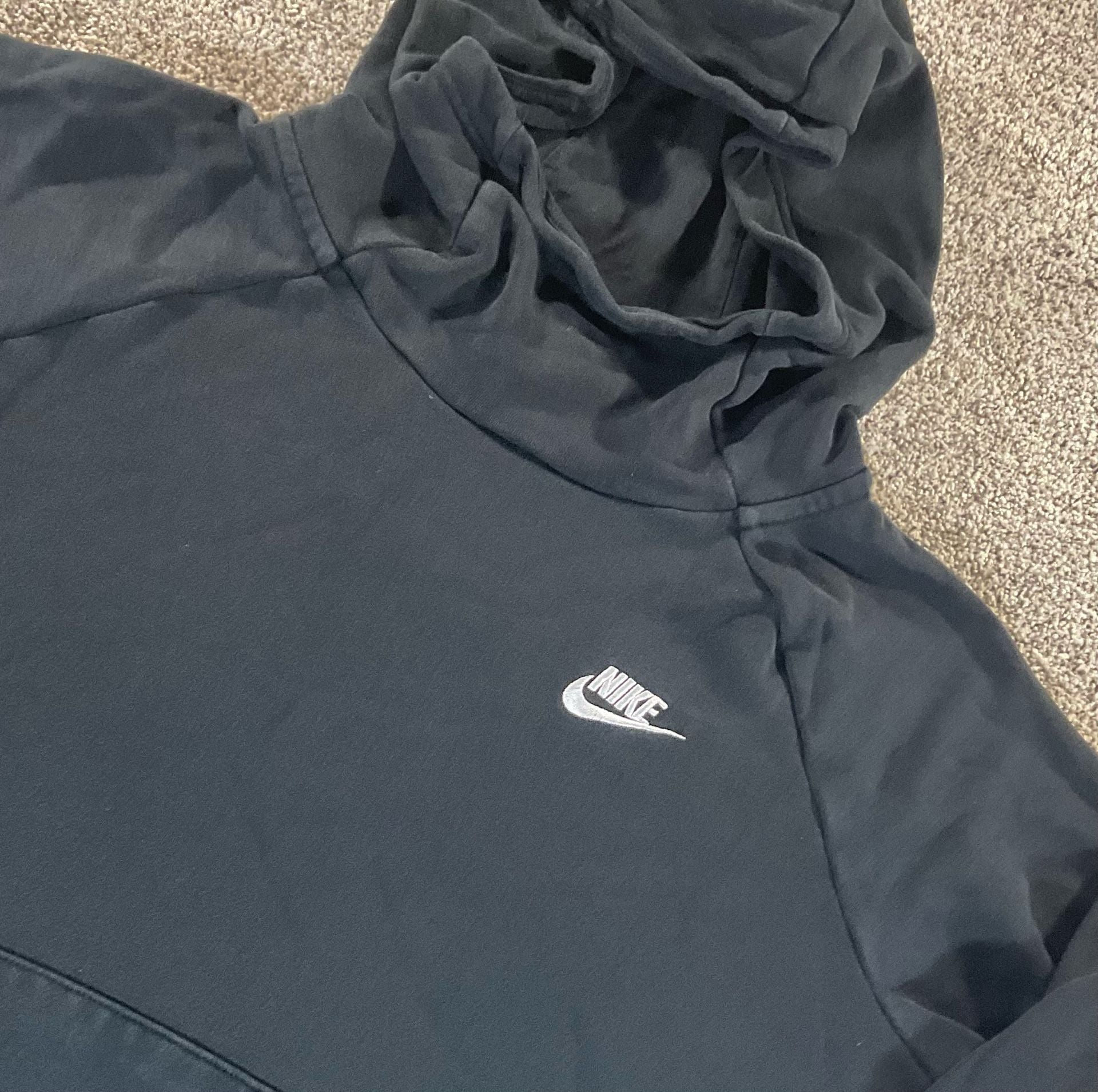 Nike Essential Funnel-Neck Fleece Hoodie Black Sweatshirt Pullover LARGE 2