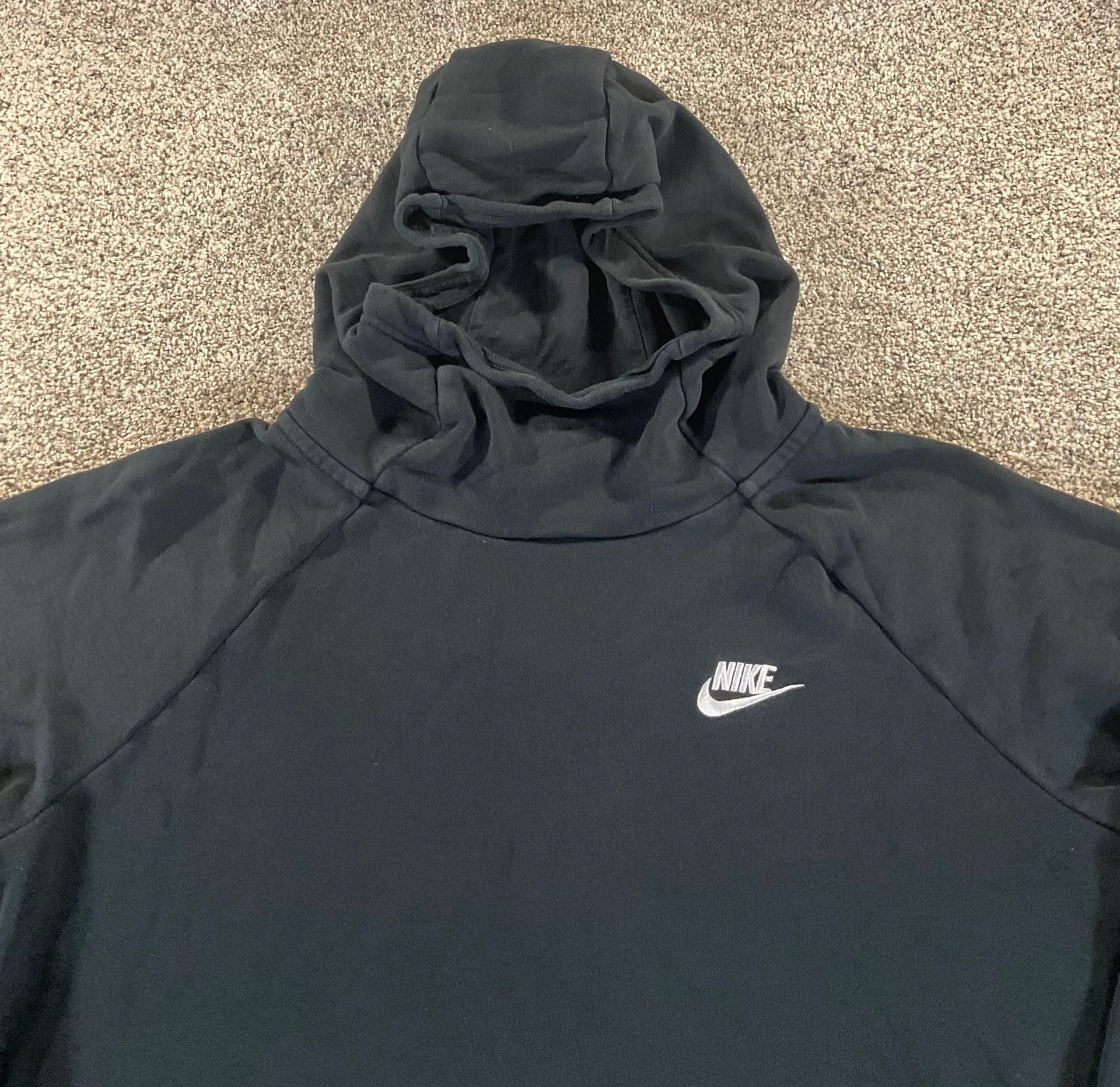 Nike Essential Funnel-Neck Fleece Hoodie Black Sweatshirt Pullover LARGE 4