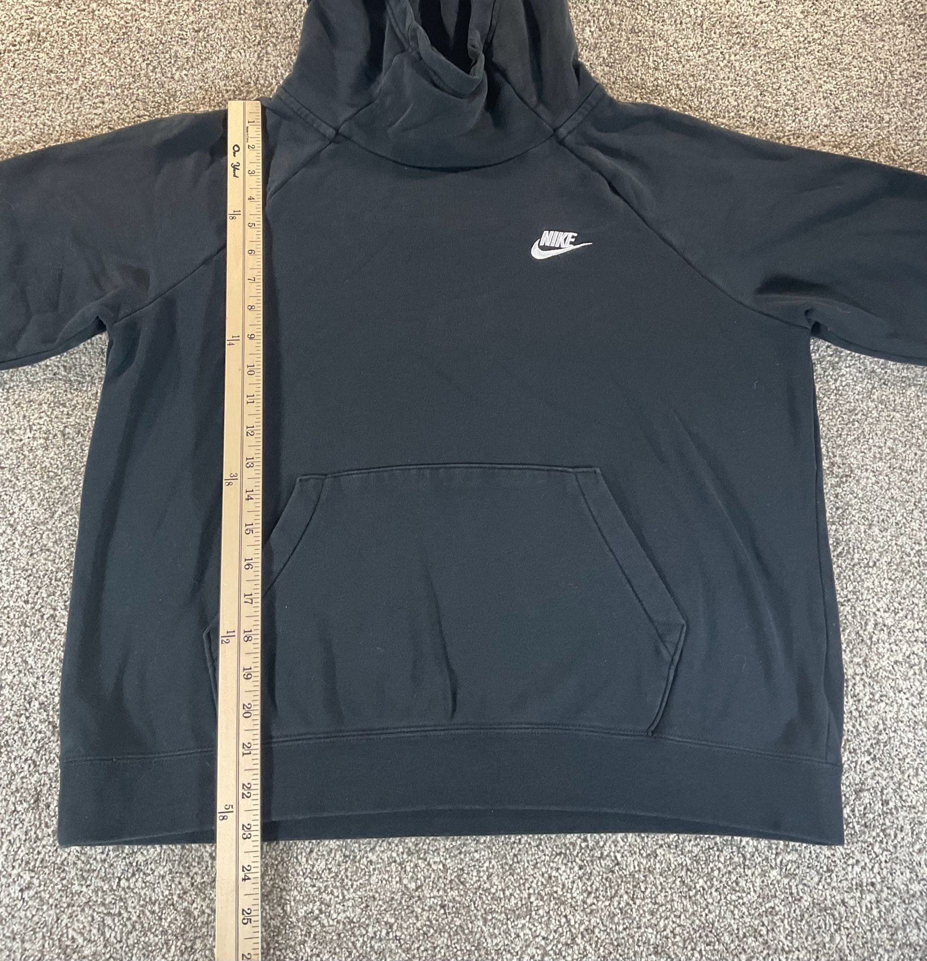 Nike Essential Funnel-Neck Fleece Hoodie Black Sweatshirt Pullover LARGE 6