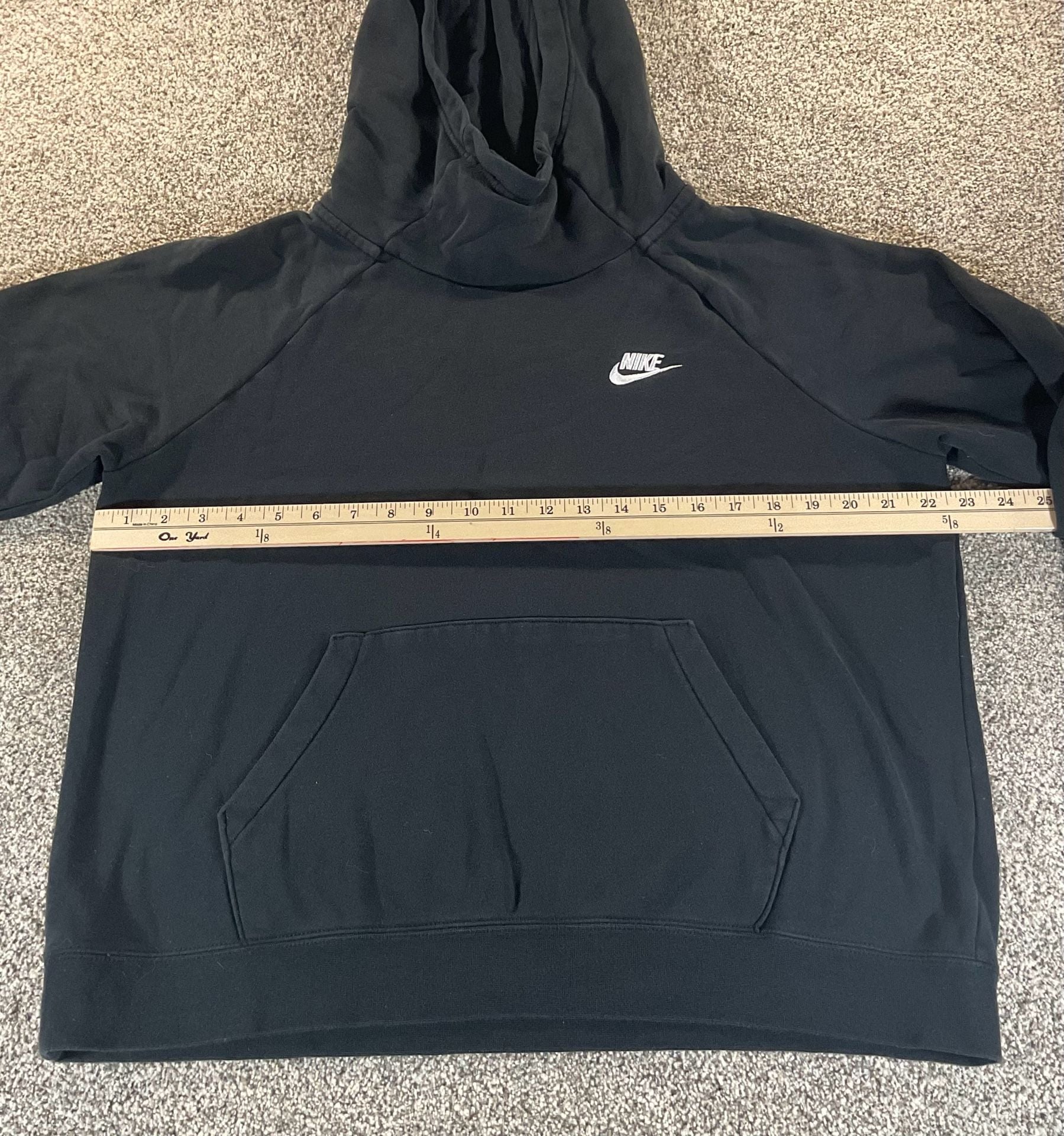 Nike Essential Funnel-Neck Fleece Hoodie Black Sweatshirt Pullover LARGE 7