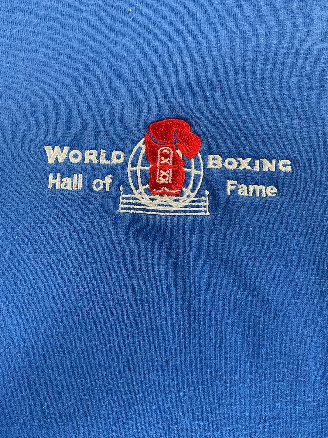 Vintage Hanes World Boxing Hall Of Fame Embroidered Sweatshirt Blue Large 4