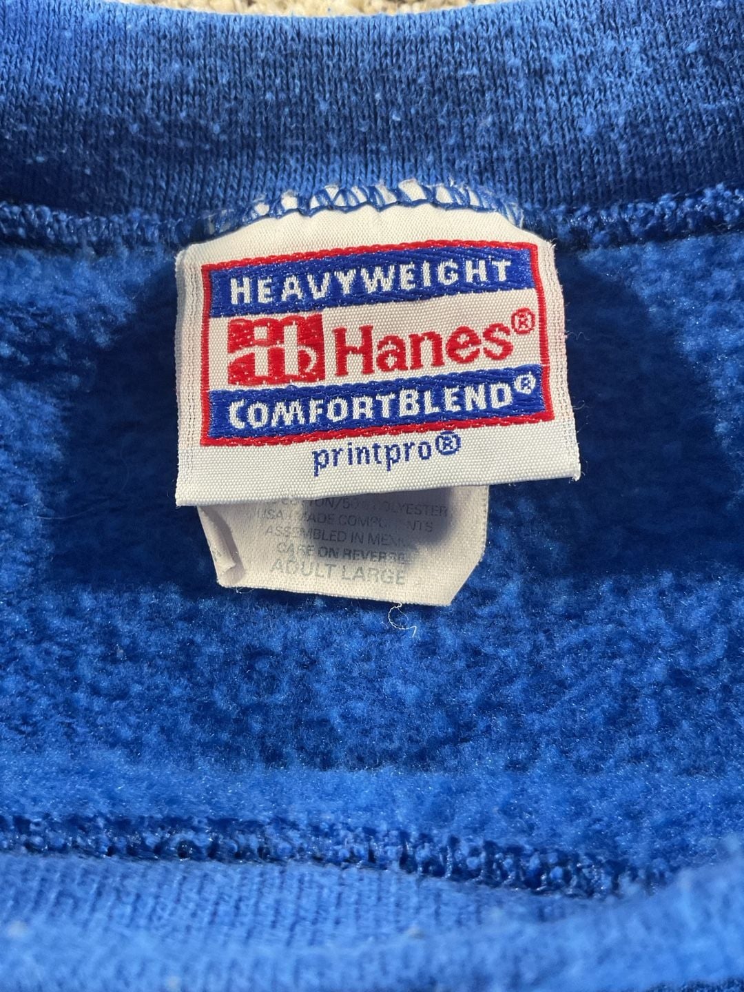 Vintage Hanes World Boxing Hall Of Fame Embroidered Sweatshirt Blue Large 5