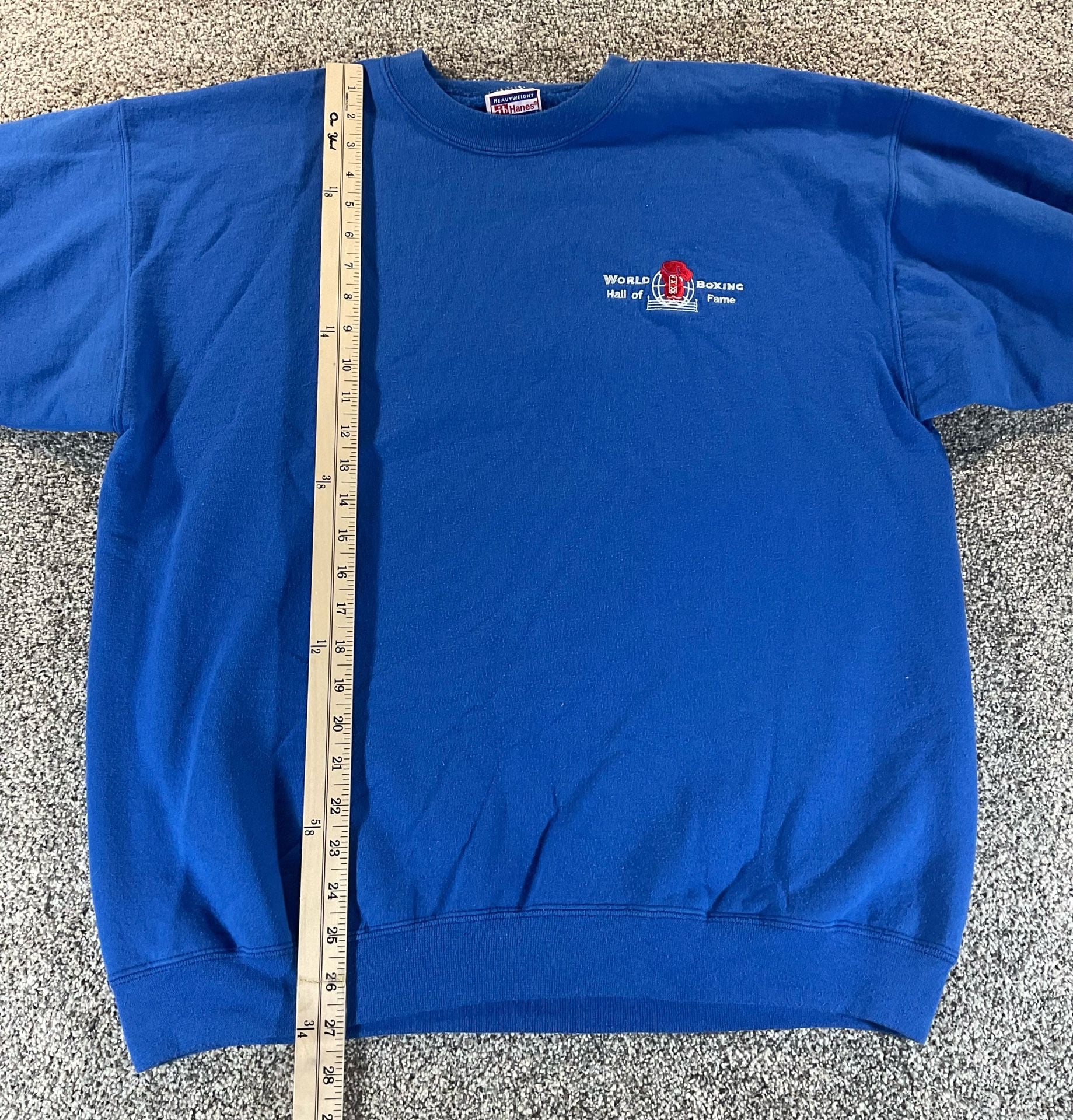 Vintage Hanes World Boxing Hall Of Fame Embroidered Sweatshirt Blue Large 6