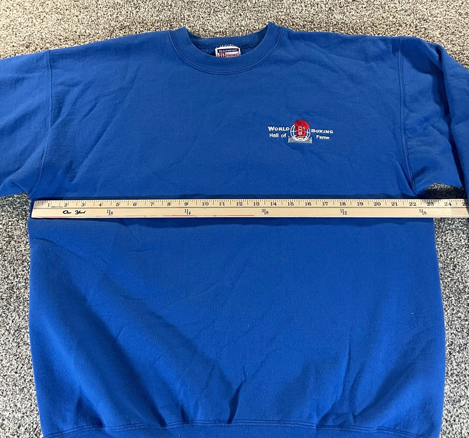 Vintage Hanes World Boxing Hall Of Fame Embroidered Sweatshirt Blue Large 7