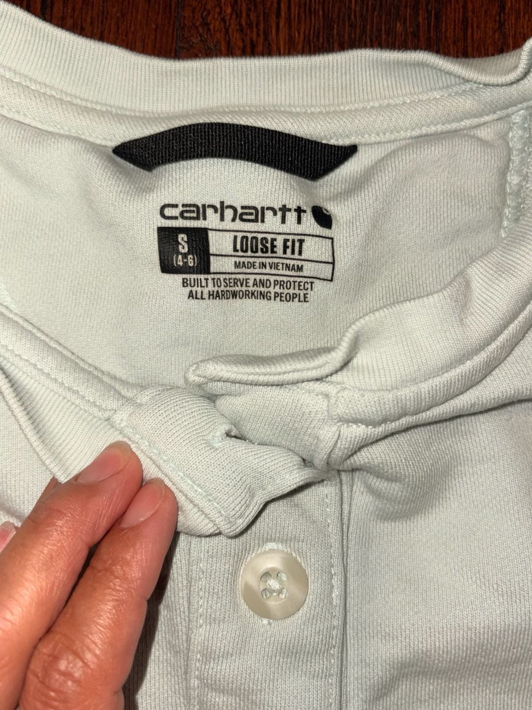 Carhartt Loose Fit French Terry Henley Sweatshirt Size S Light Green 3