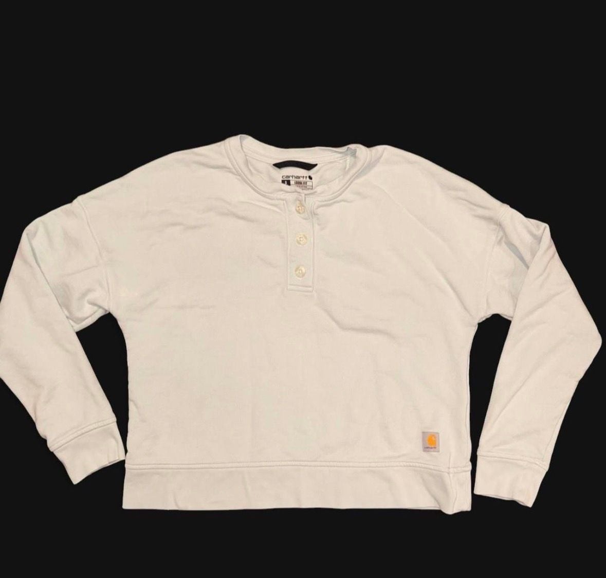 Carhartt Loose Fit French Terry Henley Sweatshirt Size S Light Green 2