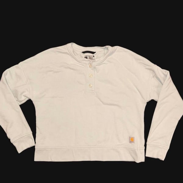 Carhartt Loose Fit French Terry Henley Sweatshirt Size S Light Green