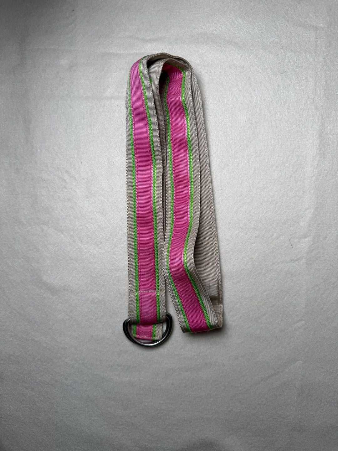 J.Crew D-Ring Ribbon Belt M/L Striped Acetate BUNDLE OF 2 1