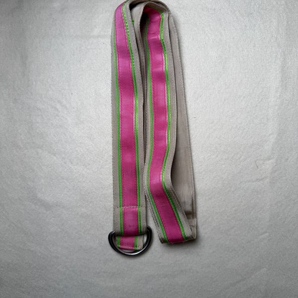 J.Crew D-Ring Ribbon Belt M/L Striped Acetate BUNDLE OF 2
