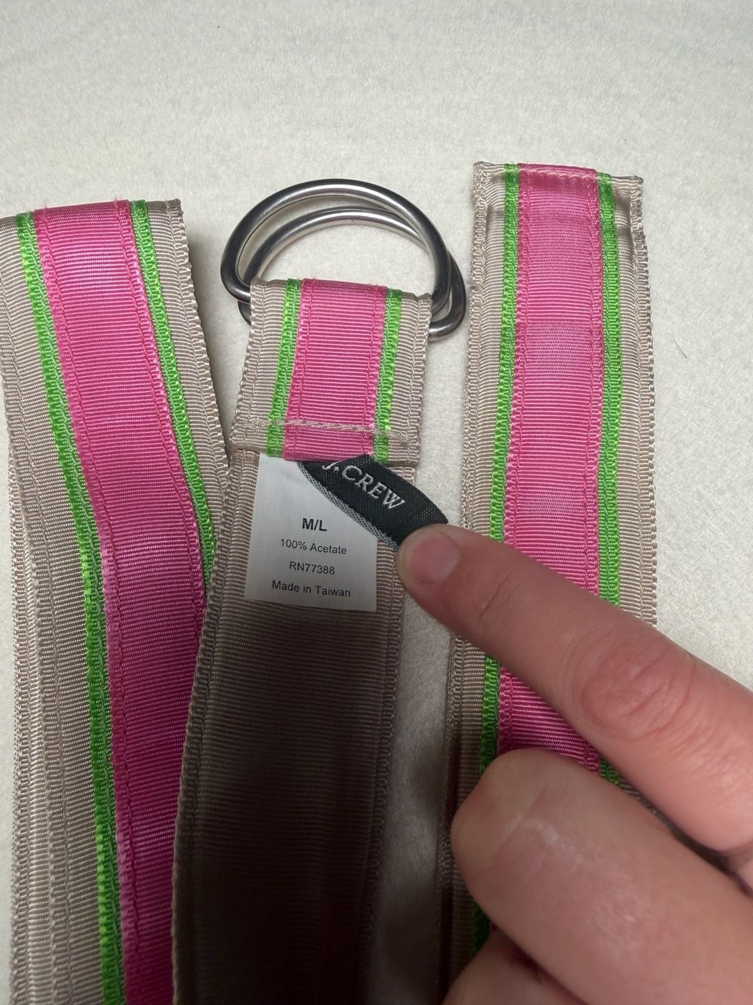 J.Crew D-Ring Ribbon Belt M/L Striped Acetate BUNDLE OF 2 2