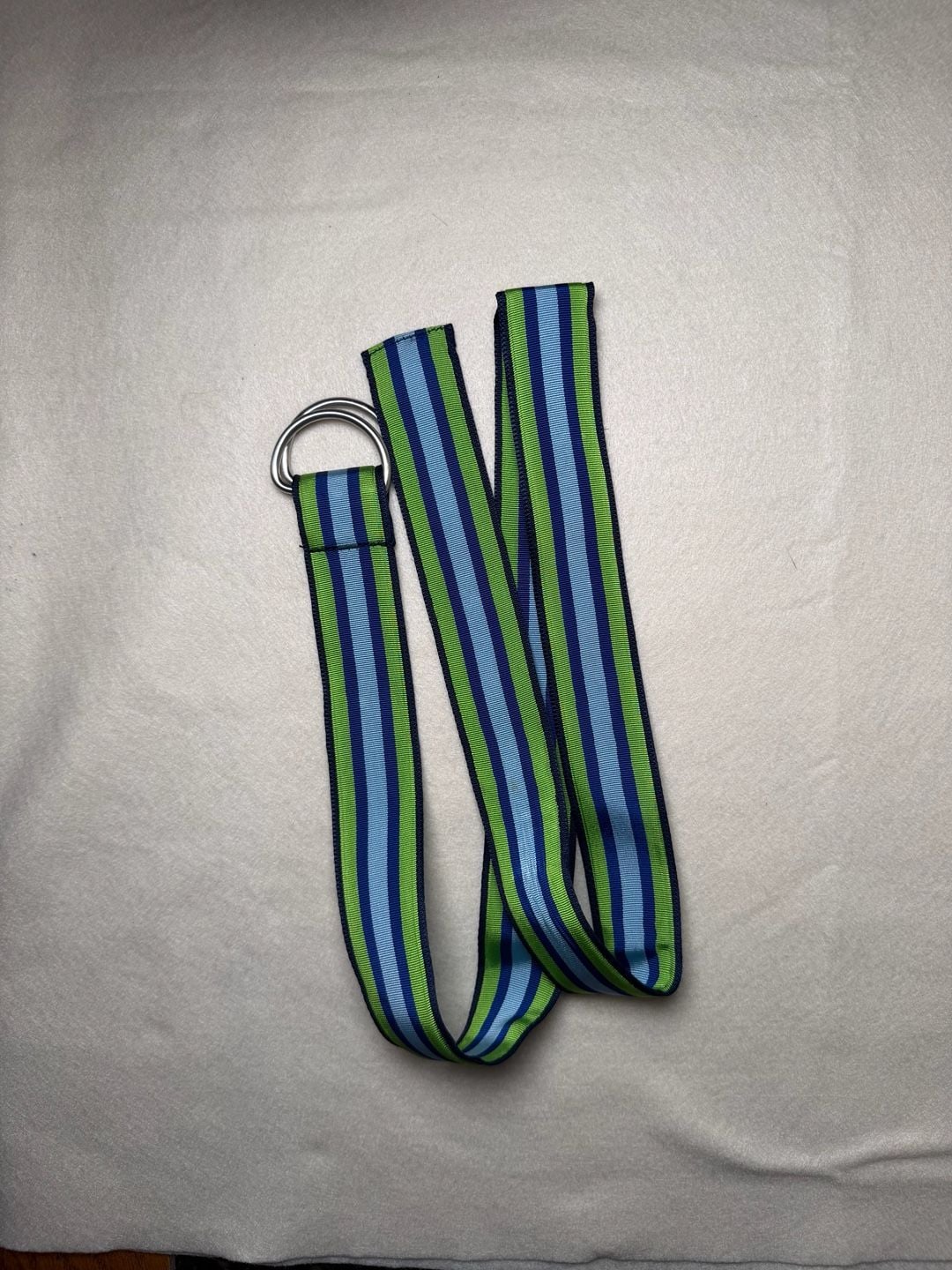 J.Crew D-Ring Ribbon Belt M/L Striped Acetate BUNDLE OF 2 4