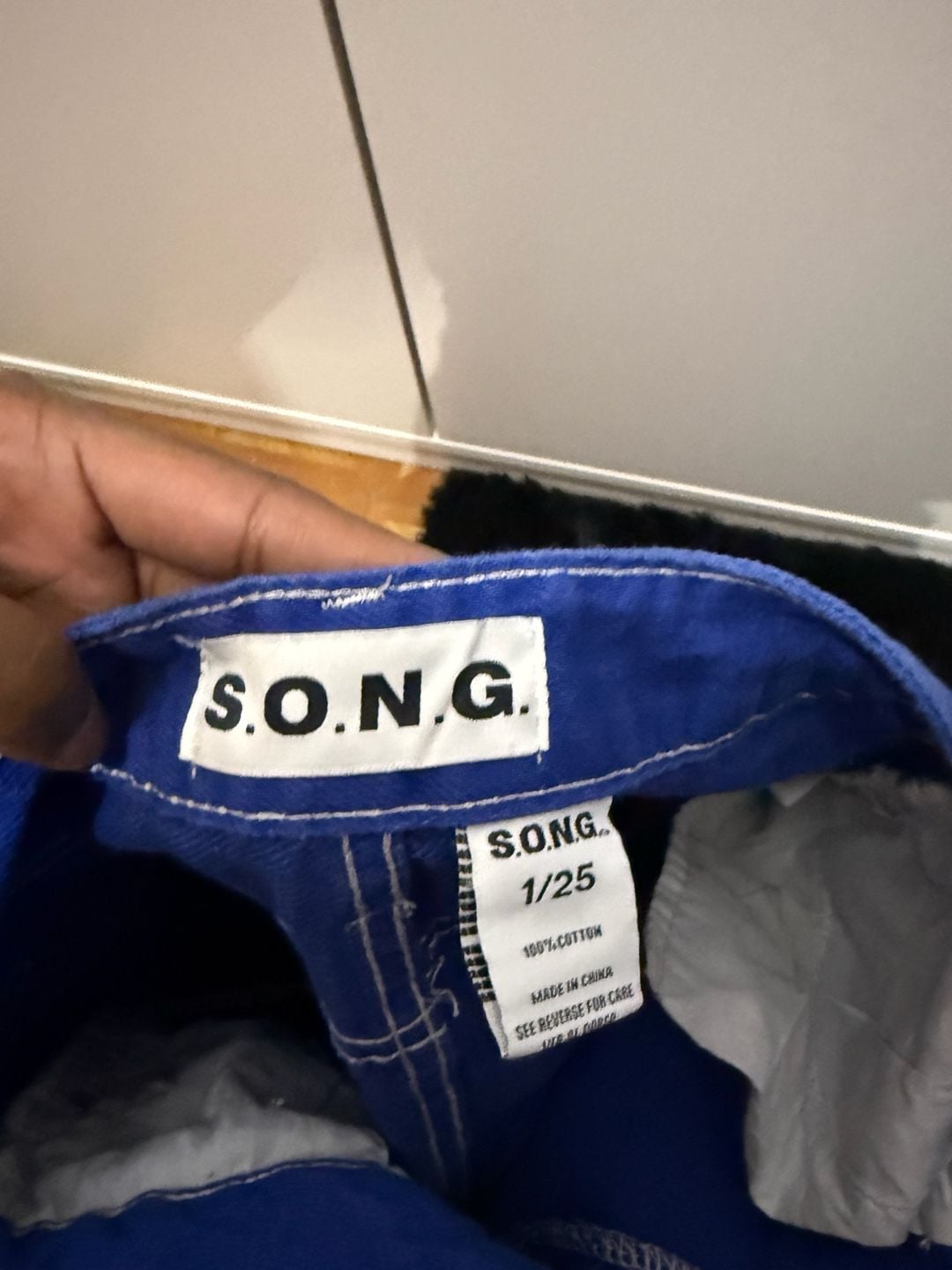 S.O.N.G Straight Leg Blue Cargo Jeans 5