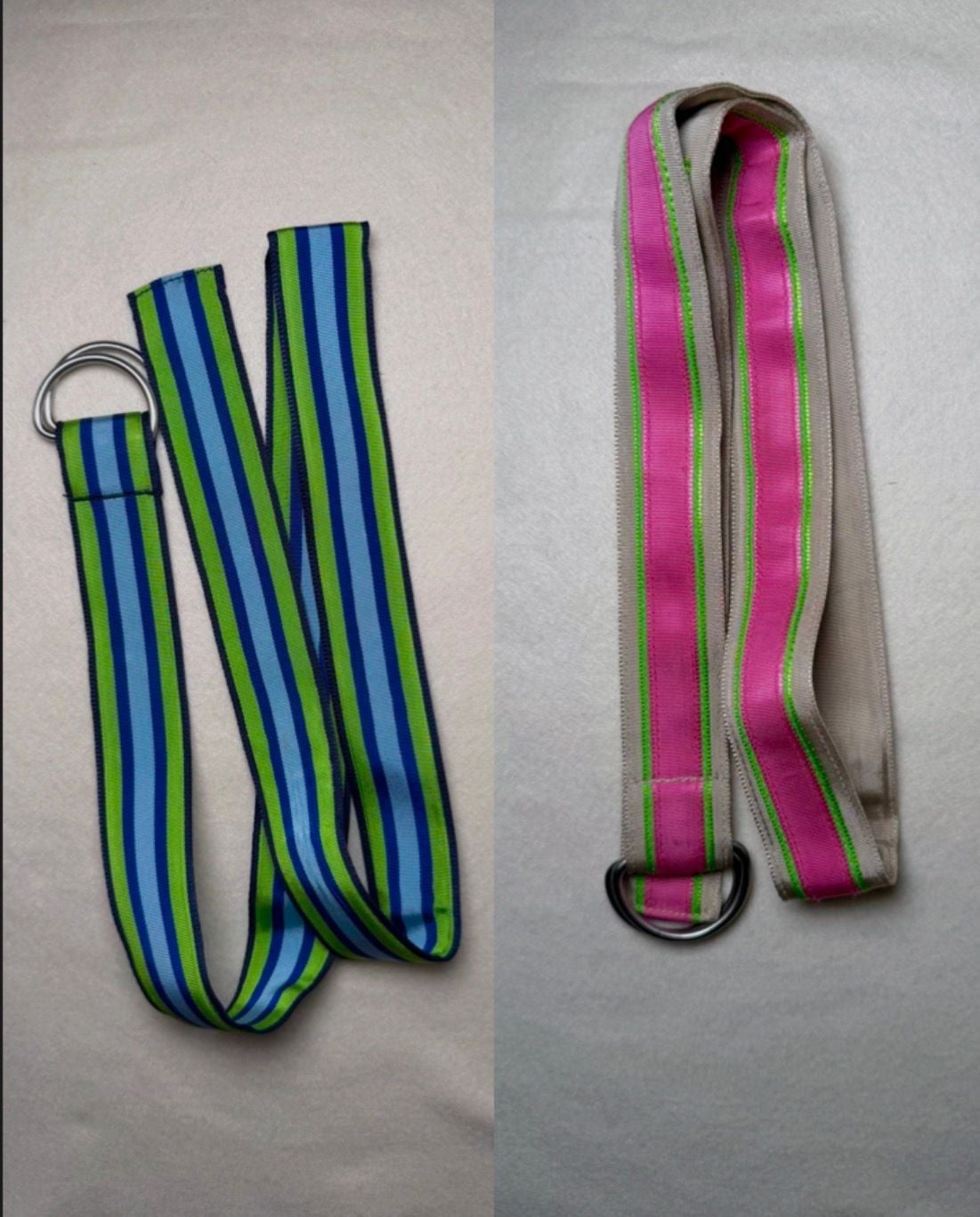 J.Crew D-Ring Ribbon Belt M/L Striped Acetate BUNDLE OF 2 7