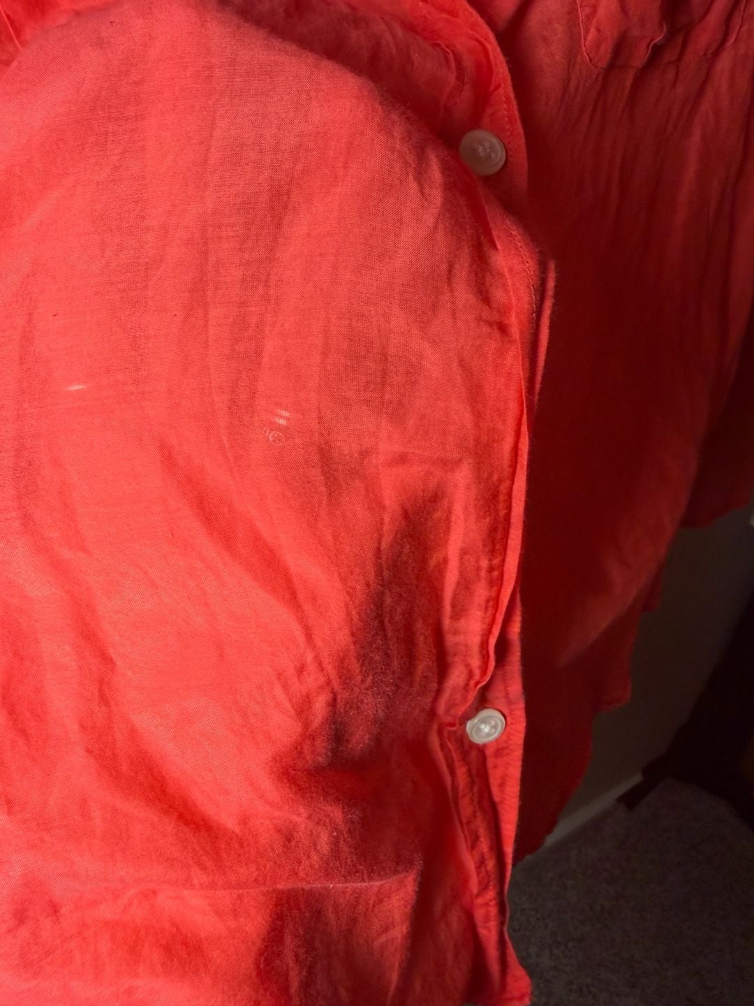 J.Crew The Perfect Shirt Size M Red coral Burnt orange Cotton Silk Long Sleeve Blouse 3