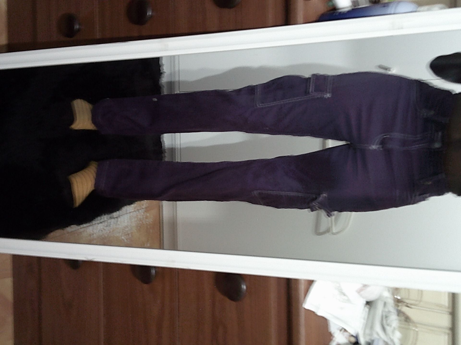 S.O.N.G. Cargo Pants Size 1/25 Purple Cotton Contrast Stitching 3