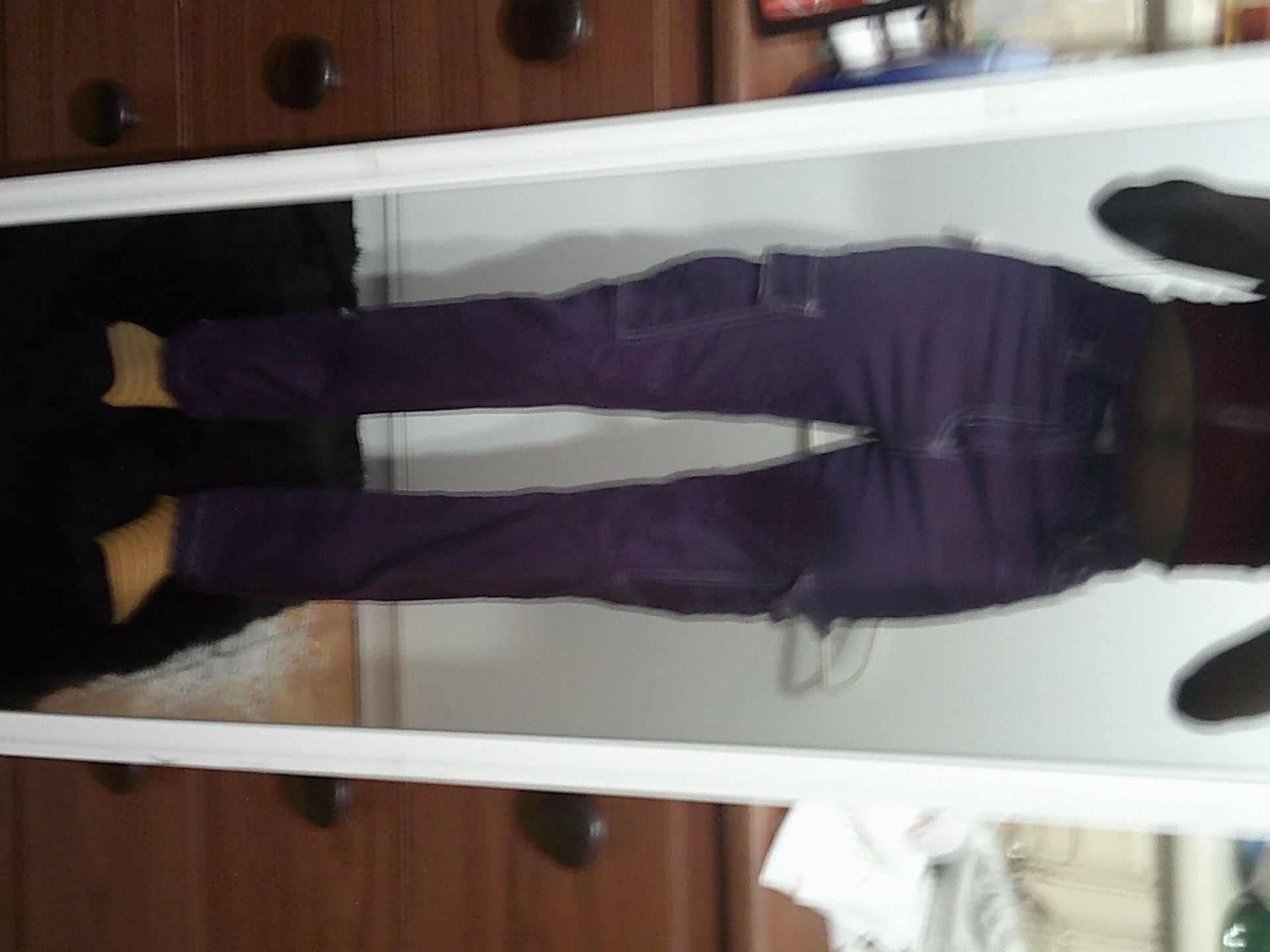 S.O.N.G. Cargo Pants Size 1/25 Purple Cotton Contrast Stitching 4