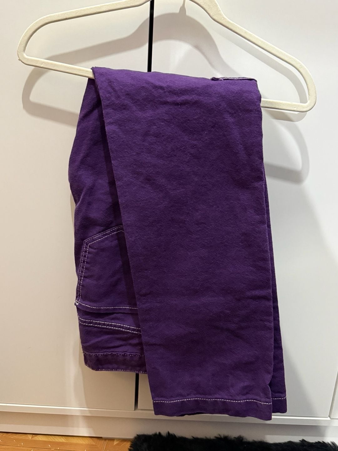 S.O.N.G. Cargo Pants Size 1/25 Purple Cotton Contrast Stitching 7