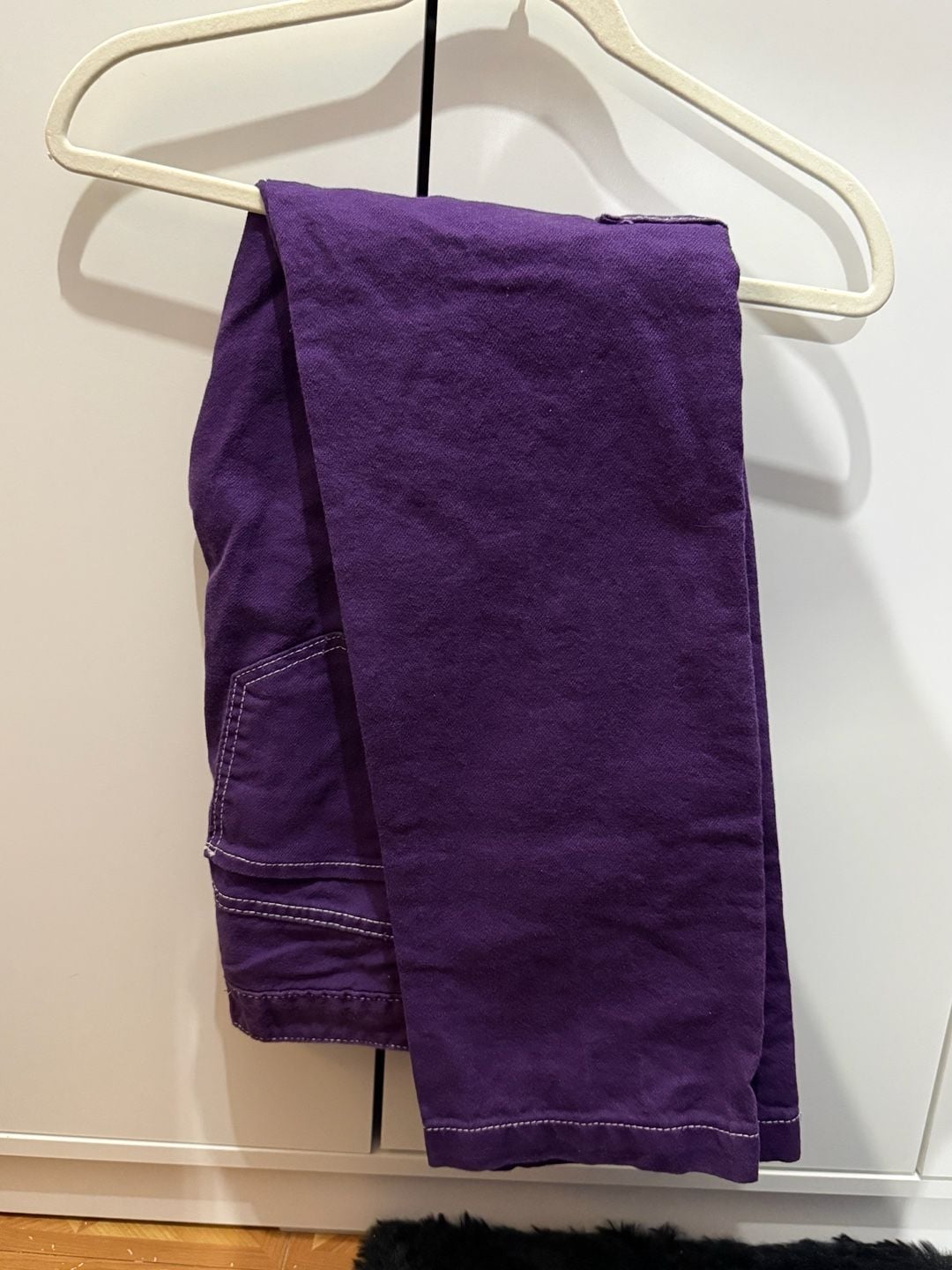 S.O.N.G. Cargo Pants Size 1/25 Purple Cotton Contrast Stitching 8