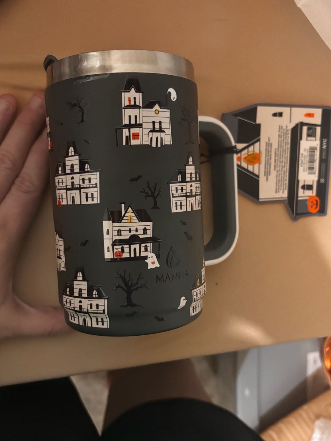 Manna Boulder Stainless Steel Mug Size 20 oz Haunted House Halloween 2