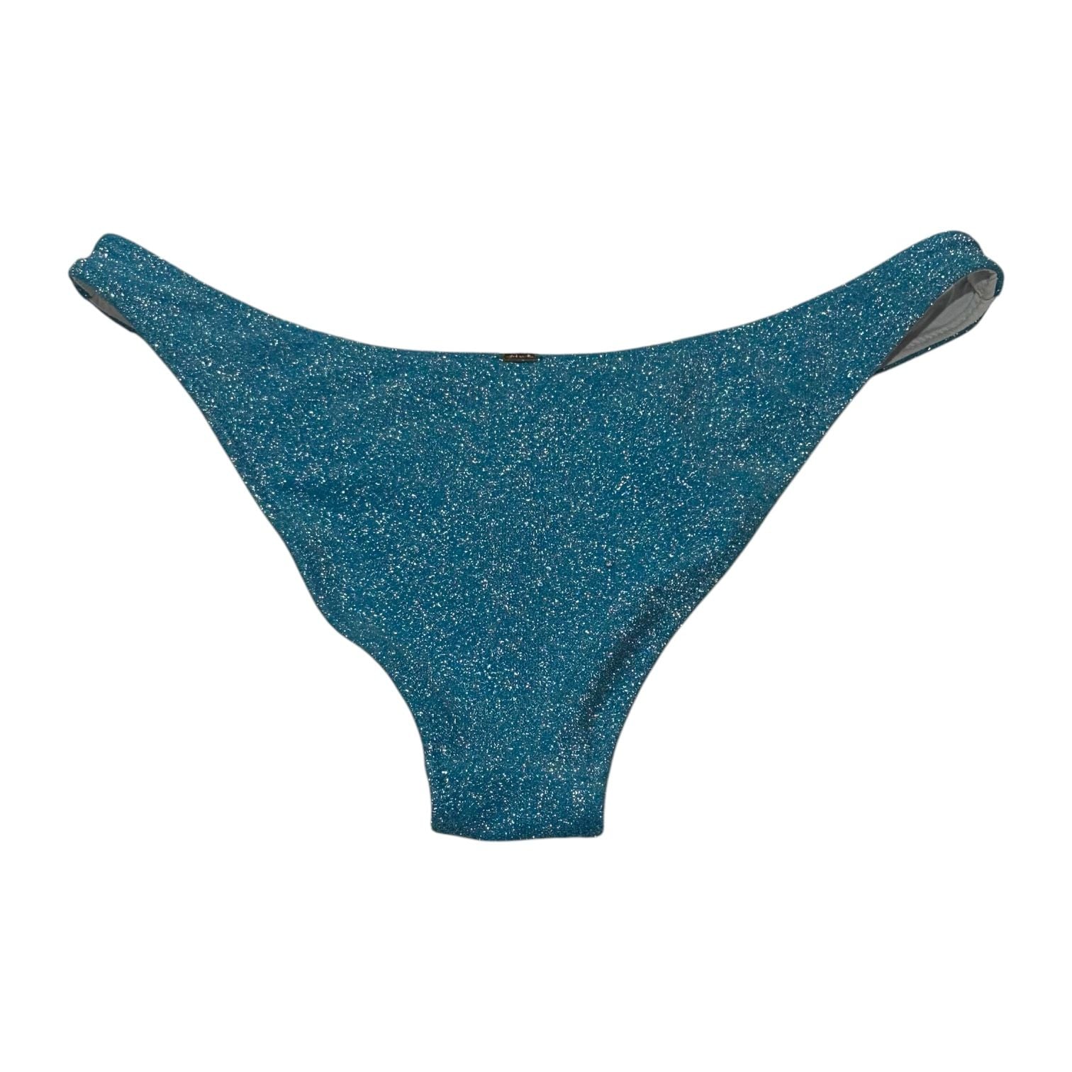 Victoria’s Secret PINK Blue Sparkly Shimmer Bikini Bottoms Size Small 2