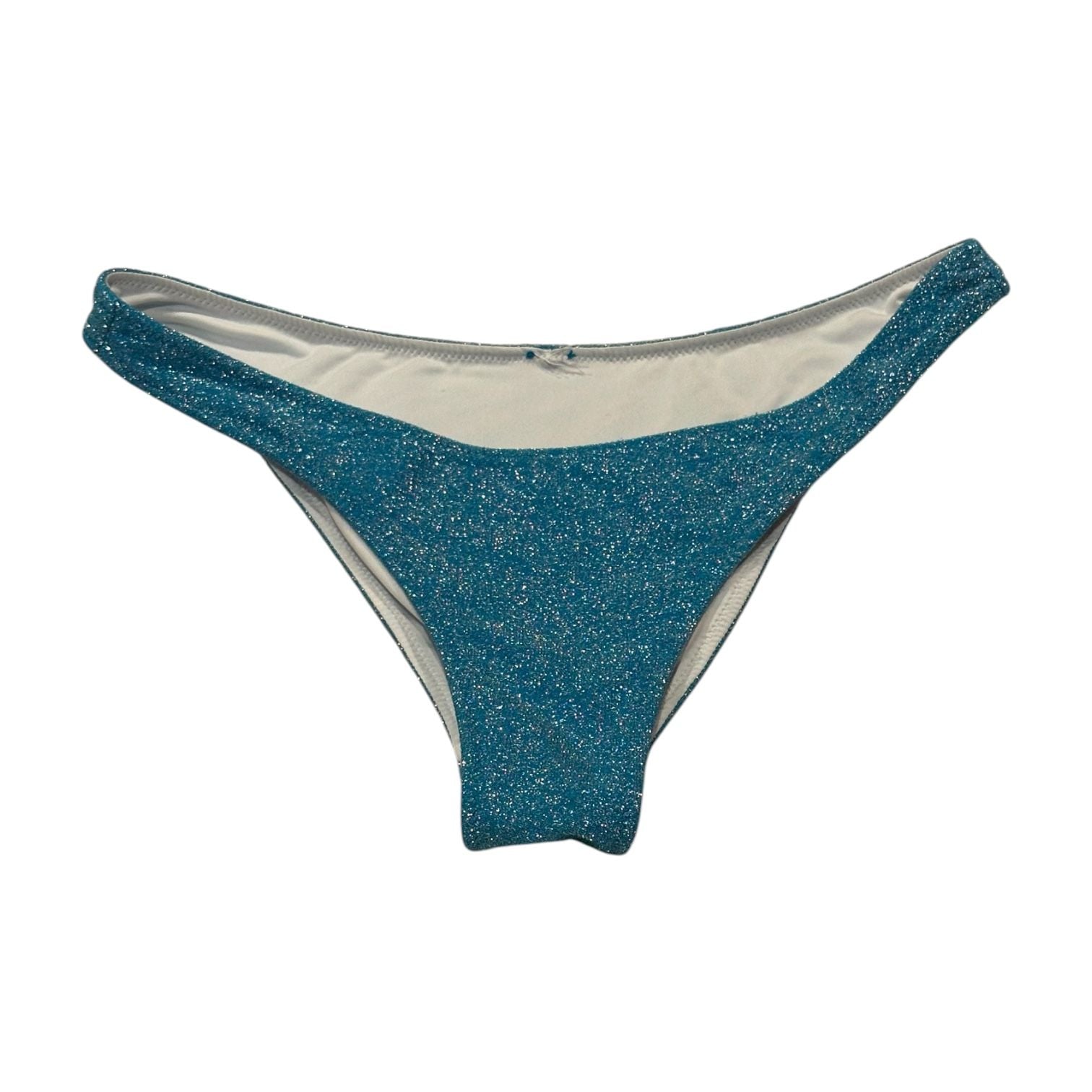 Victoria’s Secret PINK Blue Sparkly Shimmer Bikini Bottoms Size Small 3