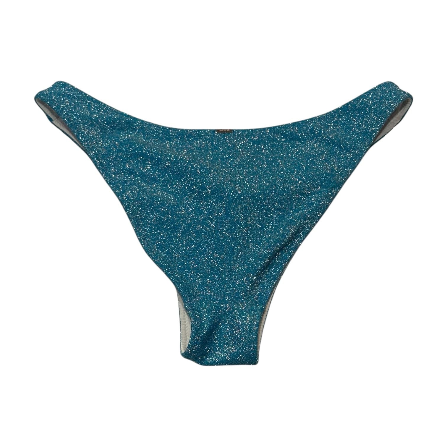 Victoria’s Secret PINK Blue Sparkly Shimmer Bikini Bottoms Size Small 4