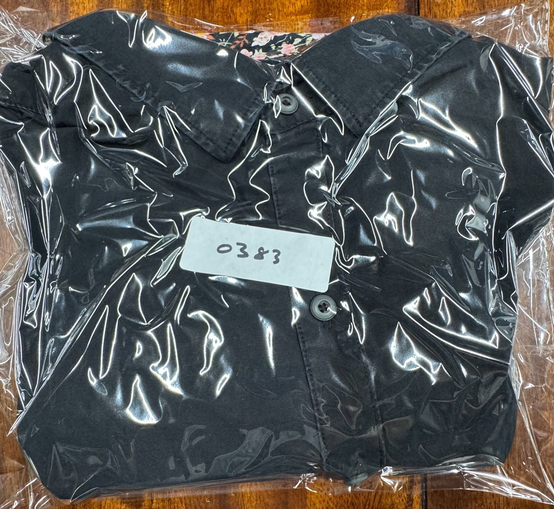 Rock Roll N Soul Button Down Shirt Black Floral Trim Long Sleeve 12