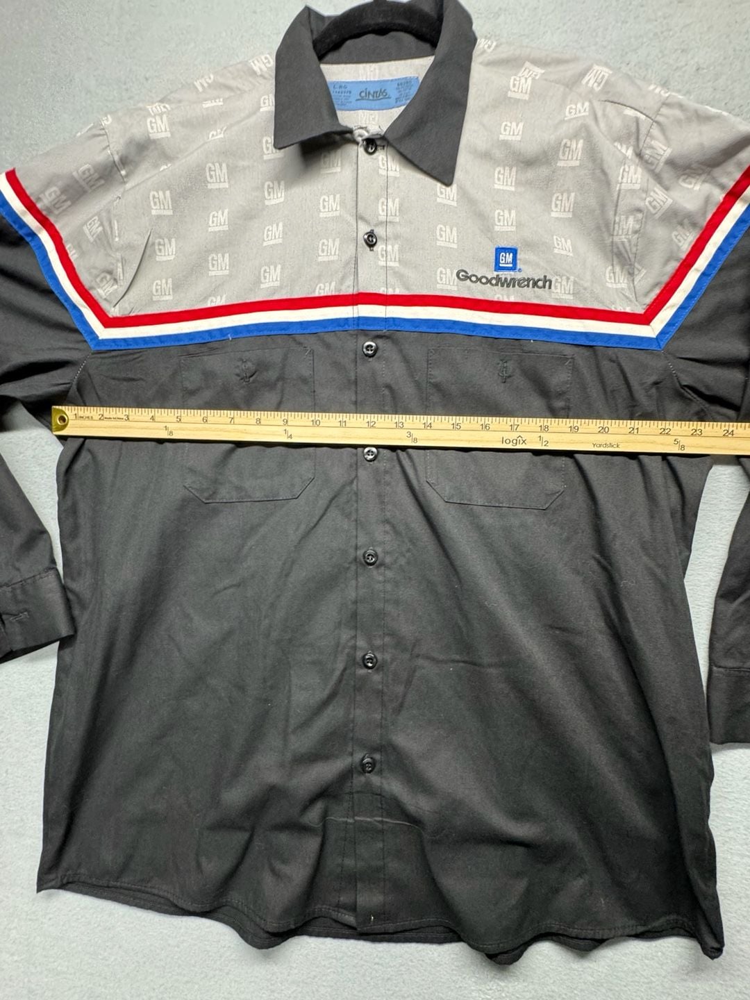 Cintas GM Goodwrench Long Sleeve Work Shirt Size Large Black Racing 7