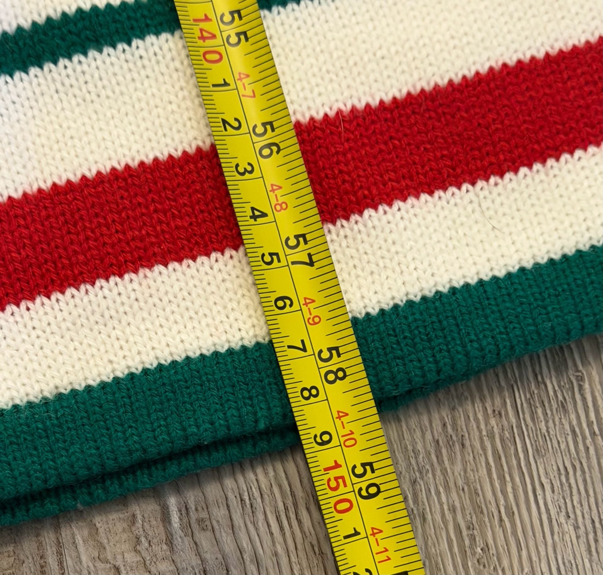 eyeshedow Christmas Knit Overalls Size XL Red Green Striped Pom Pom Jumpsuit 7