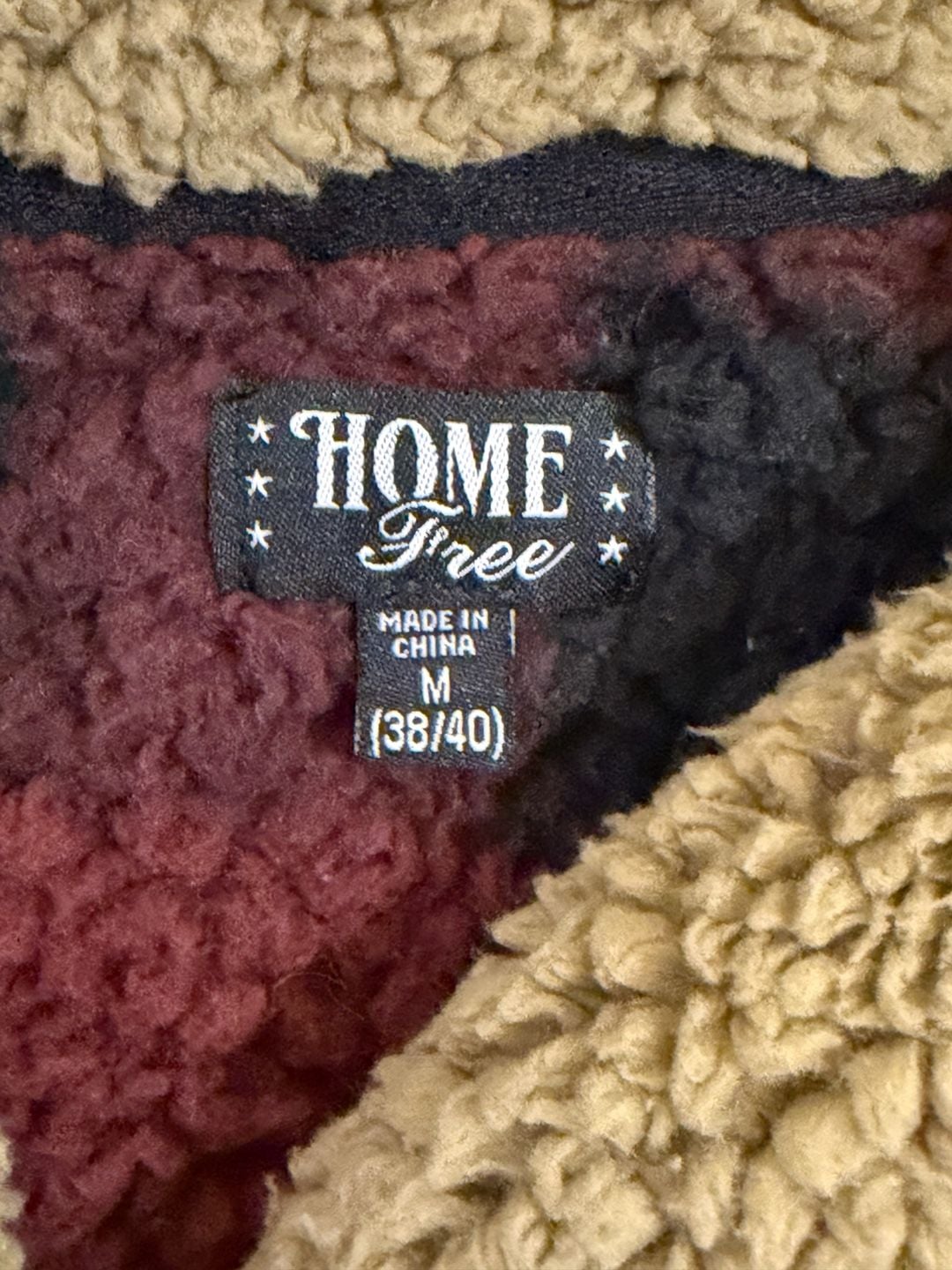 Home Free Tennessee Sherpa Fleece Pullover Size M 38/40 Red Black Plaid 3