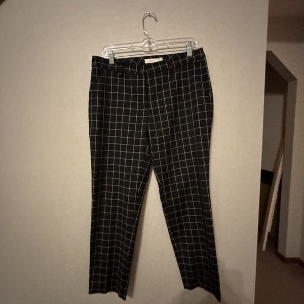 Lady Hagen Pants Size 8 Black Windowpane Grid Golf Dress Ankle