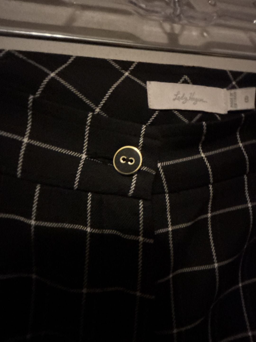Lady Hagen Pants Size 8 Black Windowpane Grid Golf Dress Ankle 4