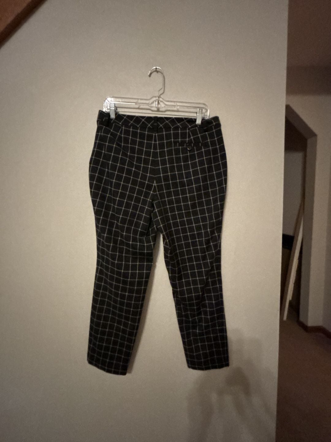 Lady Hagen Pants Size 8 Black Windowpane Grid Golf Dress Ankle 6