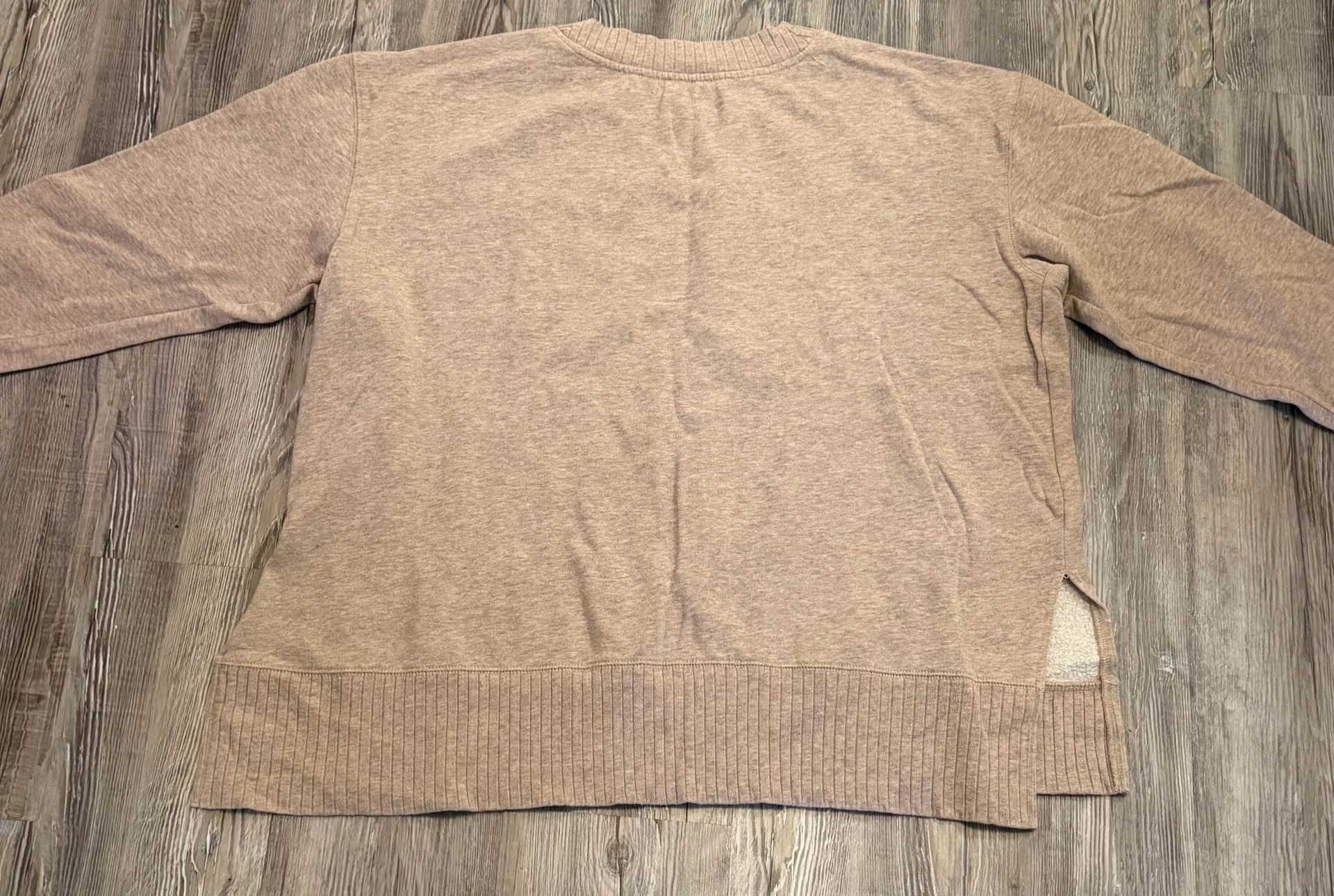 Maurices Star Sweatshirt Size 1X Brown Sequin Sherpa Patches Pullover 8