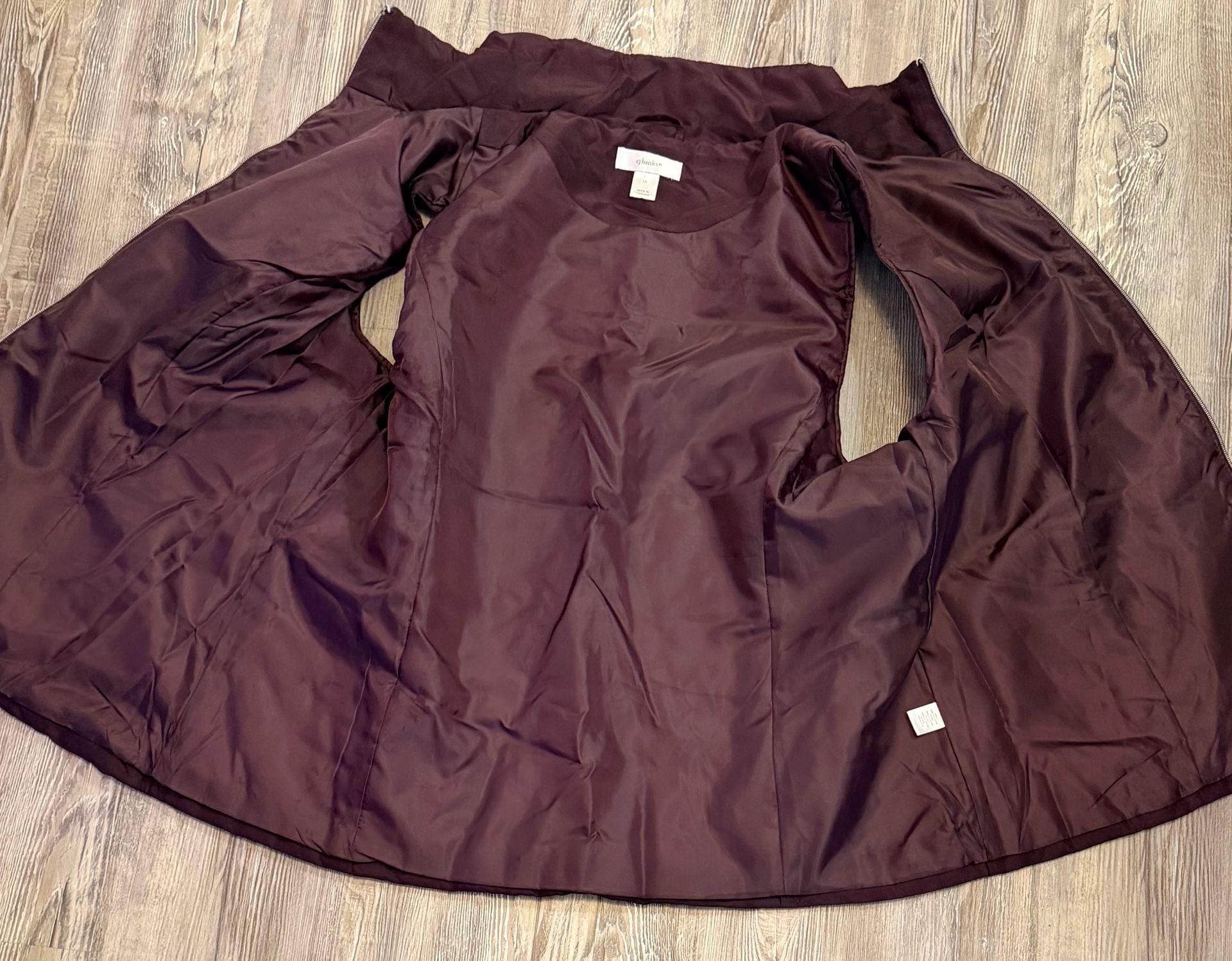 Cj Banks Quilted Vest Size 1X Maroon Full Zip Puffer Winter Outerwear 4