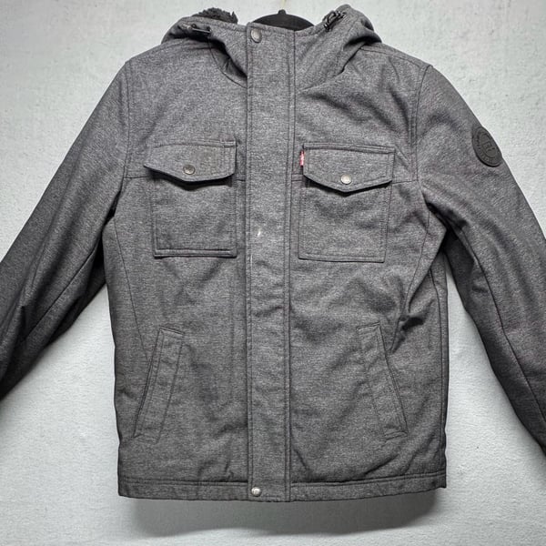 Levi's Hooded Lined Jacket Youth Small Gray
